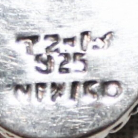 Vintage Taxco Mexico Sterling Silver Red Jasper Stud Earrings - Picture 4 of 5